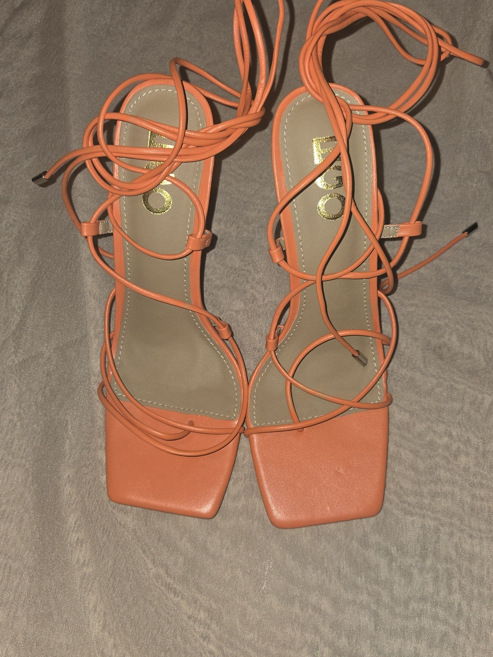 EGO Orange Strappy Stiletto Heels
